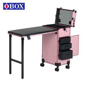 OBOX Espejo <span class=keywords><strong>de</strong></span> Maquillaje con Luces LED, Mesa <span class=keywords><strong>de</strong></span> Maquillaje Plegable Personalizada, Espejo Cosmético con Luces LED - Product Image 1