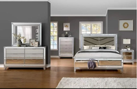 Hochwertiger Spiegel King Size Bett rahmen im europäischen Stil King Size Silber rahmen Schlafzimmer Spiegel bett