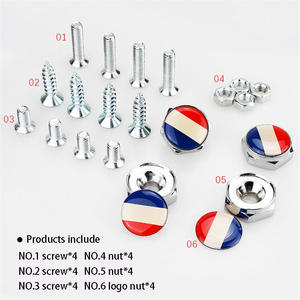 <span class=keywords><strong>Personalizzato</strong></span> Resina Poliestere Logo In Lega di Alluminio Auto License Plate Bolt Copertura Della Protezione - Product Image 2