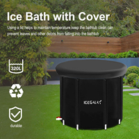 Icegalax Nouvelles tendances Récupération sportive Baignoire en plastique PVC bon marché Baignoire pliante sur pied Baignoires à glace portables pour adultes