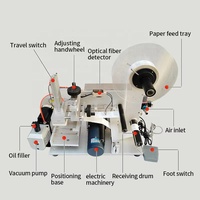 Machine d'étiquetage semi-automatique YL-60 pour surfaces planes, détection par fibre optique, étiquettes autocollantes pour bouteilles et sacs en plastique alimentaires