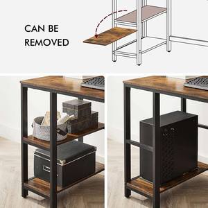 NBHY 홈 오피스 산업용 심플 스타일 나무 테이블 쓰기 컴퓨터 책상 <span class=keywords><strong>2</strong></span> 개의 수납 선반 - Product Image 3