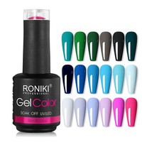 Vernis Gel UV Professionnel en Gros 15ml, Couleurs Unies, Fournitures pour Ongles OEM avec Lampe LED, Vernis à Ongles à Marque Privée