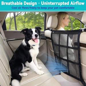 Barrière de voiture pour <span class=keywords><strong>chien</strong></span> en maille respirante double couche avec fermeture éclair, universelle pour SUV, clôture d'isolation pour animaux de compagnie, <span class=keywords><strong>protection</strong></span> de sécurité pour siège arrière - Product Image 5