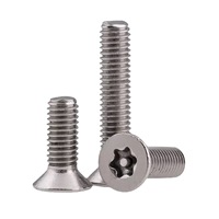 Vis CSK en acier inoxydable 304 personnalisée en usine ISO14581 GB2673 m4 m5 m6 m8 m10 vis torx à tête fraisée antivol avec goupille