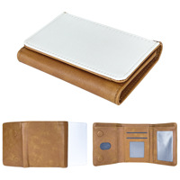 Dompet Kartu Kredit Pria Model Lipat Tiga Bahan Kulit PU Kapasitas Besar dengan Penutup Magnetik