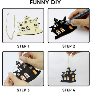 Mini fantôme Halloween ornements en bois suspendus <span class=keywords><strong>film</strong></span> <span class=keywords><strong>d</strong></span>'<span class=keywords><strong>horreur</strong></span> ornements pour Halloween/arbres de Noël écologique - Product Image 5