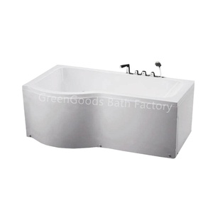 <span class=keywords><strong>Bañera</strong></span> Acrílica Irregular en Forma de P con Borde y <span class=keywords><strong>Mampara</strong></span> de Ducha - Product Image 1