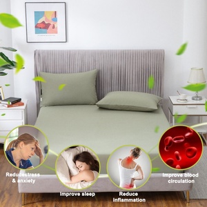 Drap-housse de mise à la terre 95% coton biologique 5% fibre d'argent pur 400TC Antistatique Écologique Pour la maison et l'hôtellerie - Product Image 5