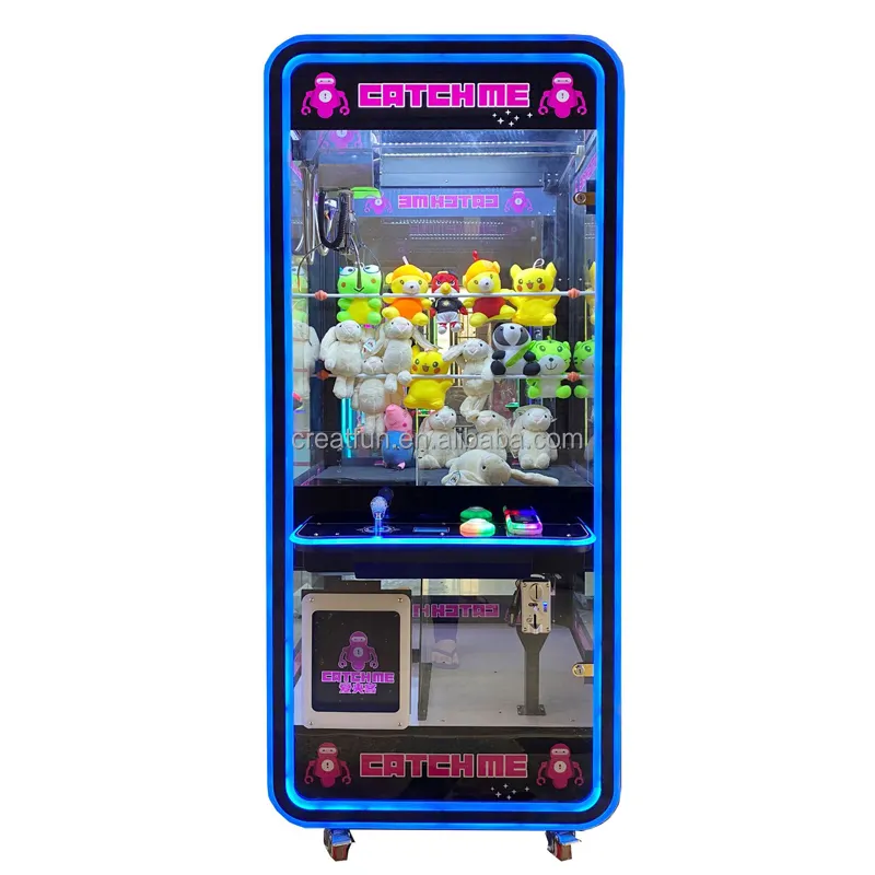 Venta caliente garra grúa máquina juguete interior diversión Premio venta fuera juego máquina de Metal con muñeco de peluche Premio precio de fábrica