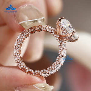 Nhà máy tùy chỉnh 1ct-5ct htpt cvd IGI D VVS-VS 10k 14k 18K vàng Rắn vàng hồng phòng thí nghiệm phát triển Kim Cương Đính hôn Nhẫn cưới - Product Image 3