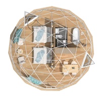 Dôme géodésique de luxe pour hôtel-resort familial en plein air, tentes igloo de glamping en PVC, style moderne, à vendre