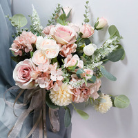 DH588 ZUOYI Rose Couleur Série Mariée Tenant Bouquet Fleurs Artificielles Pour Fleuriste Événement D'affaires