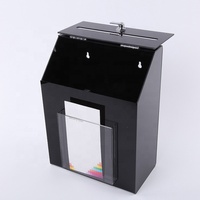 Boîte à suggestions et à plaintes en acrylique noir, à fixer au mur ou sur un bureau, avec serrure