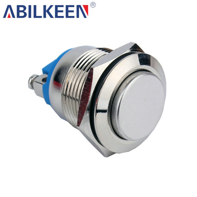 Industrial Grade 19MM IP65 High Round Waterproof Metal Push Button Switch Momentary Push Button Switch for Electrical Appliance
