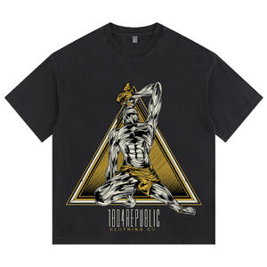 Amerikanische Herrenmode-Marke Kurzarm-T-Shirt im Used-Look Retro Unisex-Look mit Cartoon-Print im Oversize-Stil - Product Image 2