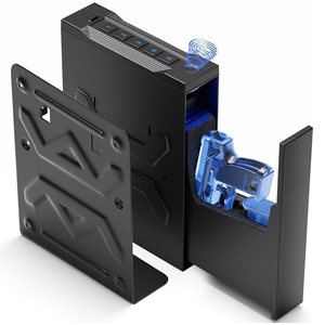 Boîte de sécurité latérale pour armes à feu, déverrouillage par empreinte digitale et mot de passe, ouverture automatique, sécurité, antivol et anti-chute. - Product Image 1