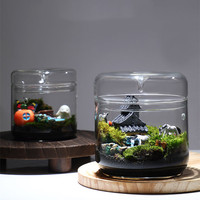 Accessoires de décoration pour la maison, pot en verre pour table, planteur artisanal en verre transparent pour plantes hydroponiques, vase en verre avec couvercle en verre