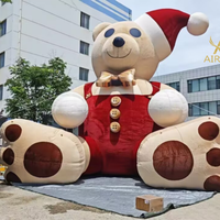 Nouvelle Mascotte Gonflable Géante Ours Noël Coloré pour Activités Publicitaires de Noël