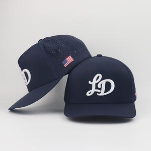 Topi Baseball <span class=keywords><strong>Golf</strong></span> Premium Custom Bordir 3D 5 Panel Anti Air dengan Lubang Laser dan Tali - Product Image 2