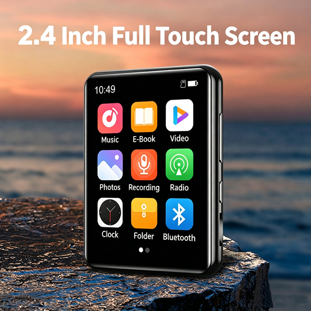 MP3 MP4 2.4-inch Touchscreen Portable Player for 5.3 for Students Reading Novels Viewing E-books Listening Music OEM CE