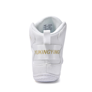 Chaussures de boxe et de lutte professionnelles en cuir respirant pour hommes et femmes, vente en gros - Product Image 4