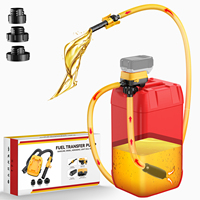 Pompe de transfert de carburant intelligente à arrêt automatique 12L/min pour batterie 20V/18V sans fil avec 3 adaptateurs pour essence et diesel