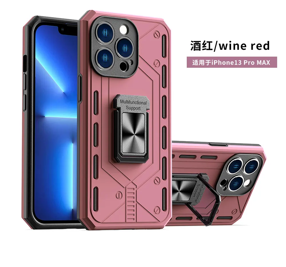 For Oppo Reno11/Oppo A78 4G Hard PC Soft TPU Case Super Anti-fall All Round Protection Metal Ring Kickstand Mobile Phone Case