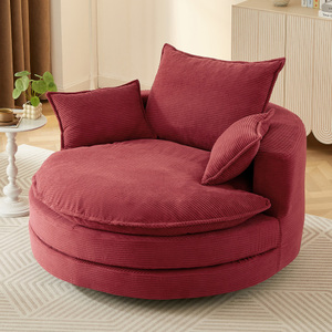 360 Swivel Convertible <b>Sofa</b> Chair Set 57.5" Square with Dual-layer Cushion Design 3 Removable Pillows Modern <b>Hotel</b> Use - Product Image 1