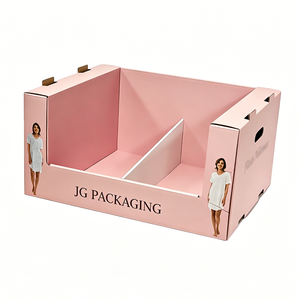 Boîte de présentation en carton ondulé PDQ avec logo imprimé en CMJN, design personnalisé, pour les produits cosmétiques et les soins de la peau en magasin de détail - Product Image 2