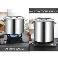 Marmite en acier inoxydable SUS304, design classique, grande capacité, avec poignées doubles, compatible gaz et induction