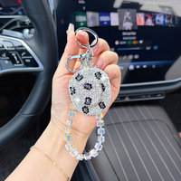 Porte-clés de luxe en cristal coloré, pendentifs breloques style western, chapeau de cowboy, porte-clés western pour accessoires de clés de voiture