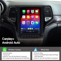 Autoradio Android 14 12,1 pouces, GPS, lecteur multimédia, stéréo pour Jeep Grand Cherokee WK2 2014 - 2019, écran style Tesla, Carplay