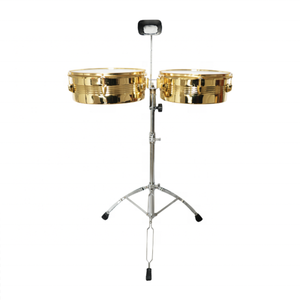 Vente en gros d'un ensemble de kits de batterie dorés de 13+14 pouces, instruments de percussion latine, tambourin, avec support pour cloche à vache. - Product Image 5