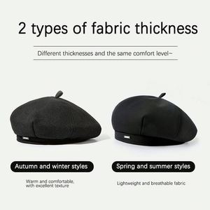 Women's Black Visor <b>Beret</b> - Soft Octagonal Painter Cap Hat Spring Autumn Fashion and Stylish Daily Wear for Women - Product Image 4