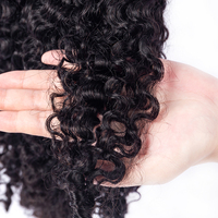 Demi-perruque bouclée afro exotique vietnamienne en cheveux humains bruts, style birman, pour femmes noires