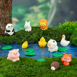 Petites décorations en résine, miniatures, micro-paysages en mousse, animaux mignons créatifs, lapin, panda, ours, figurines décoratives - Product Image 1