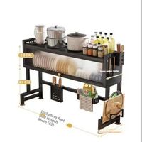 Organisateur de rangement pour accessoires de cuisine, égouttoir à vaisselle à 2 niveaux en acier inoxydable 304 pour évier