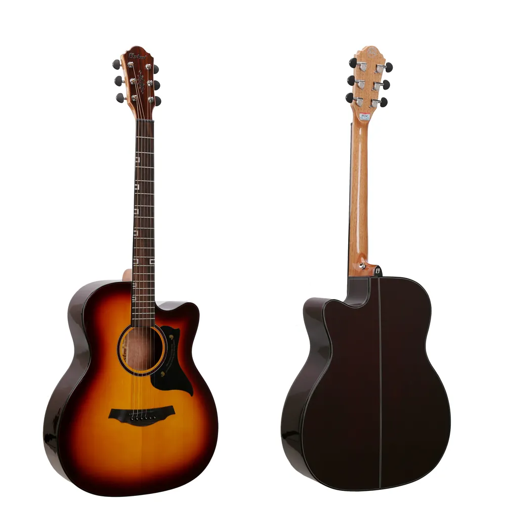 スプルースウッドグロス仕上げの高品質40インチカッタウェイアコースティックギター安いギターローズウッド指板