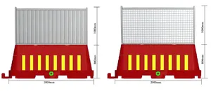Istiflenebilir üfleme plastik bariyer kırmızı beyaz plastik trafik barikatları su dolu bariyer