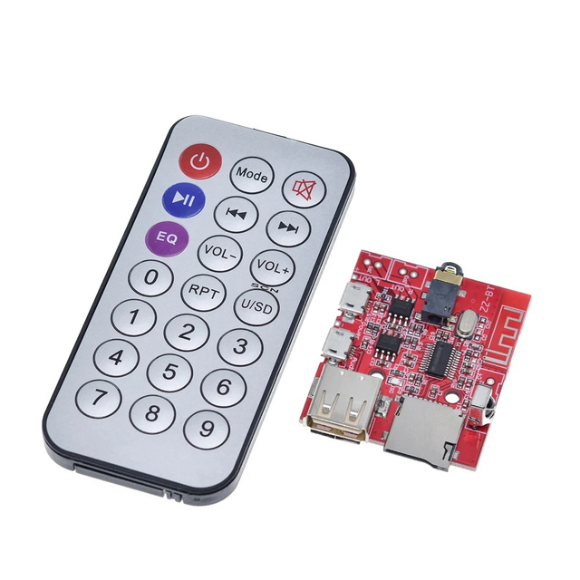 3W Car  4.1 MP3 WAV Decoding Board Speaker Amplifier Audio Receiver Module Support USB/TF/U-DISK/IR Remote Control  Red