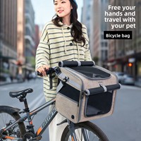 Sac à dos multifonctionnel pour animaux de compagnie à fixation avant pour vélo, service OEM ODM avec sangles de sécurité, sac à dos confortable pour animaux de compagnie