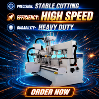 Machine de perçage et de fraisage latéral CNC à quatre broches pour rainures sans poignée et fraisage de fentes de poignée dans les panneaux de porte