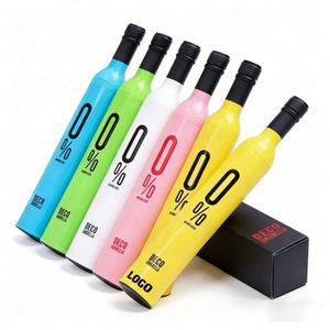 Wholesale Custom Logo Advertise Business Promotion Gift Travel Rainy Sunny 3 <b>Folding</b> Foldable Wine Bottle Density Umbrellas - Product Image 1