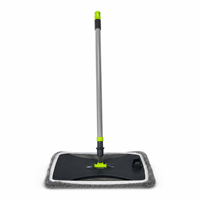 360 °   Tête de balai plat en microfibre avec manche télescopique en fer, tampon de balai remplaçable pour le nettoyage des sols
