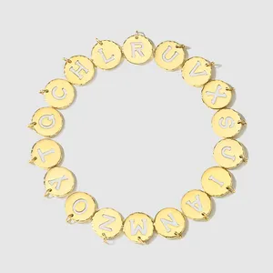 Penjualan Pabrik EManco Liontin Bulat Huruf A-Z Arab Emas Besi Tahan Karat untuk Membuat Perhiasan