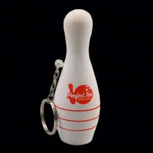 Llavero con pelota antiestrés de bowling, biodegradable, de espuma de PU, juguete antiestrés, pelotas antiestrés con forma de bola de bowling - Product Image 4