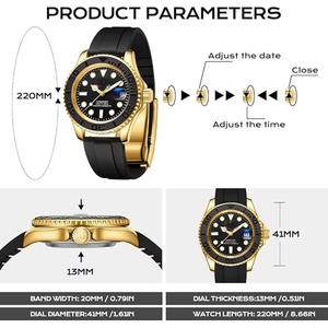 Reloj Mecánico Drioshipping de Fábrica, 31 mm, Esfera Luminosa, Resistente al Agua, Correa de Cuero, Reserva de Energía, Lujo, Moda, Negocios, Casual, Deportivo - Product Image 3