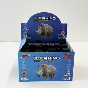 Boîte d'affichage en papier pour boisson Blue <span class=keywords><strong>Rhino</strong></span>, amélioration masculine en gros, emballage de bouteille liquide - Product Image 2