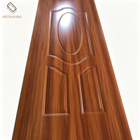 Revêtement de porte en mélamine OEM, feuille de porte moulée en HDF/MDF étanche pour projets d'aménagement intérieur d'hôtels et de chambres